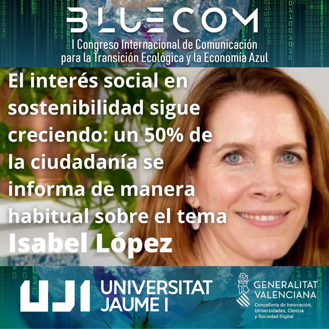 La experta en RSC y en estrategias sostenibles <a href="/Ilopeztriana/">Isabel López Triana</a> participará el martes próximo en el congreso bluecom.uji.es en <a href="/UJIuniversitat/">Universitat Jaume I</a> para analizar el papel de las empresas en la comunicación ambiental y en al transición ecológica. Podréis seguirla en streaming.