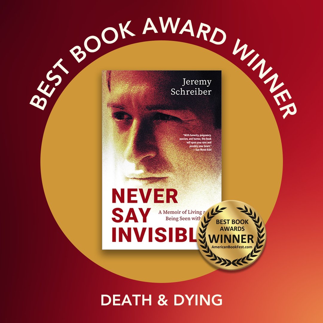 We’re thrilled to announce that Never Say Invisible, @JeremySchreiber's #truestory of living with ALS (published posthumously) is an @AmerBookFest Best Book Award WINNER in Death & Dying.

A must-read for the ALS and disability communities: amzn.to/3y8Fsg5

#ALSChampions