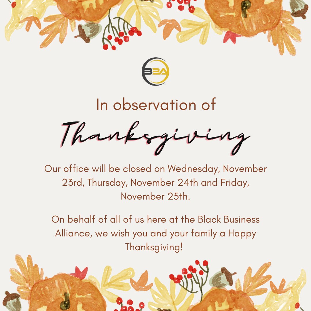 CTBBAOrg's tweet image. Happy Thanksgiving!