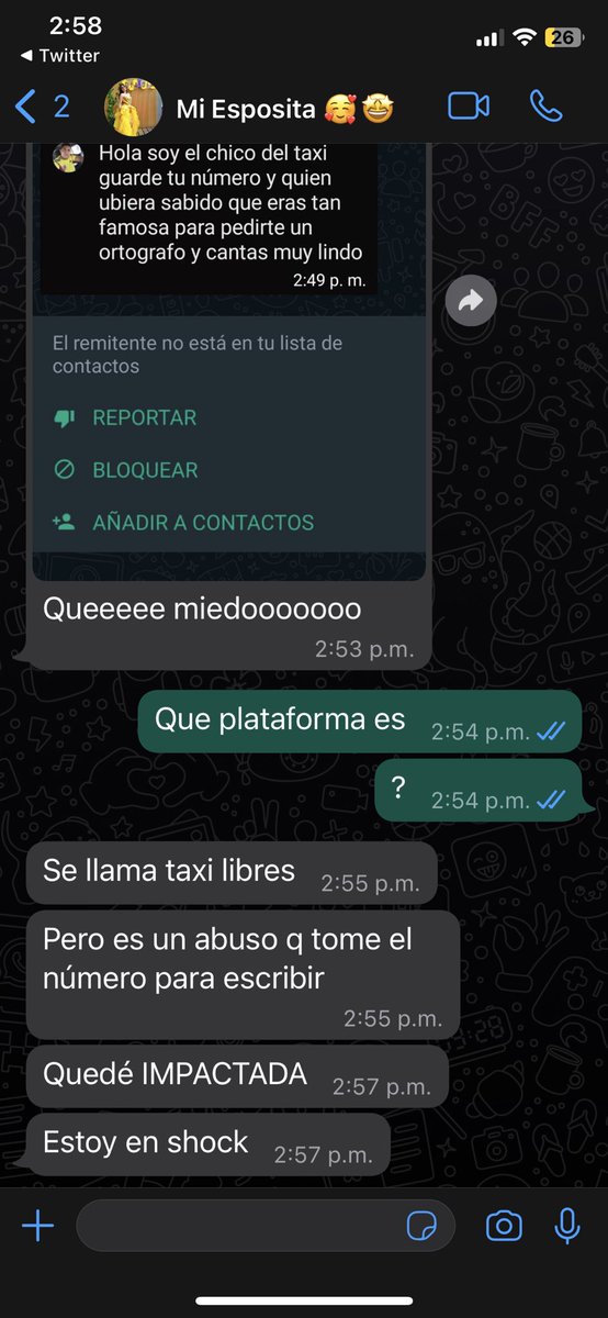 soyjrdj's tweet photo. @TaxisLibresCol es un abuso que uno de sus conductores guarde el número de sus pasajeras para escribir después, @CaiVirtual mi esposa está asustada, el número del conductor es 3229570886 en la app aparece como Sebastián Molina Cabrera. @PoliciaColombia https://t.co/FXO2ip1Dhg
