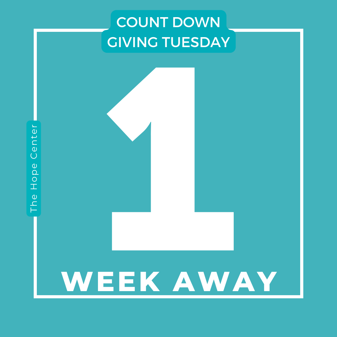 Hope_Center's tweet photo. We are just ONE WEEK away from #GivingTuesdsay, and we're inviting YOU to join us in reaching our goal of $35,000! Will you partner with us in giving hope this holiday season? Check out the link in our bio! #BetterTogether #linkinbio #TheHopeCenter https://t.co/28Y7aDIEGx