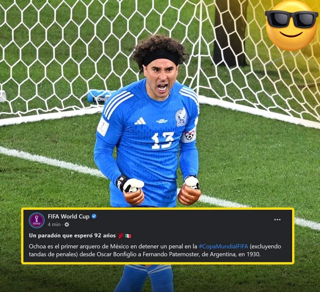 El_Hincha12's tweet photo. 🦅🔥 HISTORICO 🦅🔥

La FIFA World Cup informa que pasaron 92 años para que un arquero detuviera un penal en copas del mundo. Guillermo Ochoa fue el hombre que rompio la racha #Qatar2022 https://t.co/1U2cGSfBOy