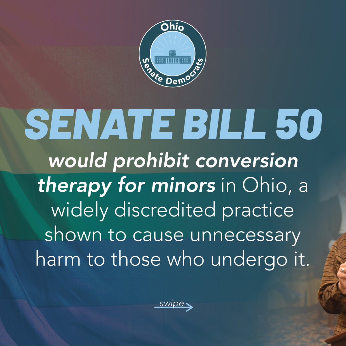 Senate Bill 50, introduced by state Senators <a href="/nickieantonio/">Nickie J. Antonio</a> and @TinaOHSen3, would prohibit certain licensed healthcare professionals in Ohio from engaging in conversion therapy when treating minors. 

S.B. 50 had its first hearing in the Senate Health Committee last week.