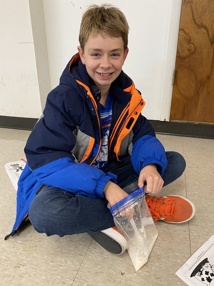 Since Kek loved cows in Home of the Brave our last celebration was to make homemade ice cream! Students froze with excitement 🍦🐮