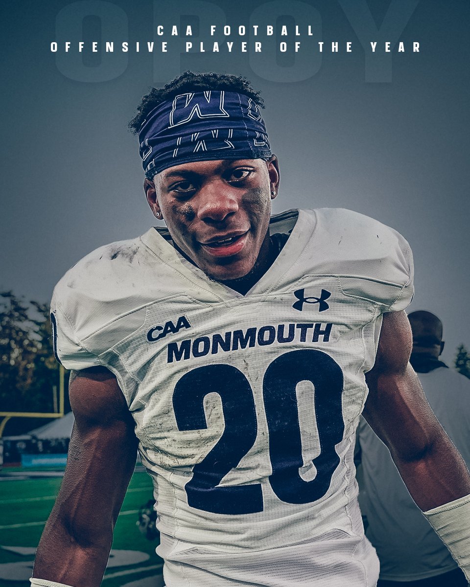 Monmouth Hawks (@monmouthhawks) on Twitter photo Jaden Shirden has been named <a href="/CAAFootball/">CAA Football</a> Offensive Player of the Year!
πΉ 1,722 rushing yards
πΉ 156.5 yards per game
πΉ Nine 100-yard games, four 200-yard games
πΉ Nine of his 13 touchdown runs were 50+ yards
#FlyHawks Jaden Shirden has been named <a href="/CAAFootball/">CAA Football</a> Offensive Player of the Year!
πΉ 1,722 rushing yards
πΉ 156.5 yards per game
πΉ Nine 100-yard games, four 200-yard games
πΉ Nine of his 13 touchdown runs were 50+ yards
#FlyHawks