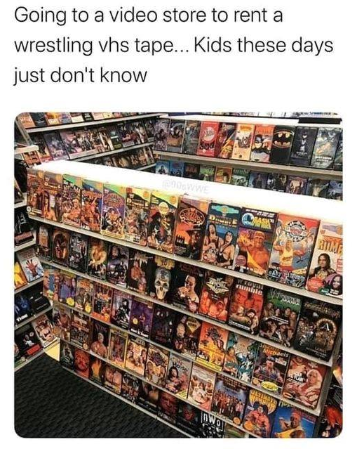 Those were the days💥 💎 nostalgia vhs videostores wrestling wwe wcw aew