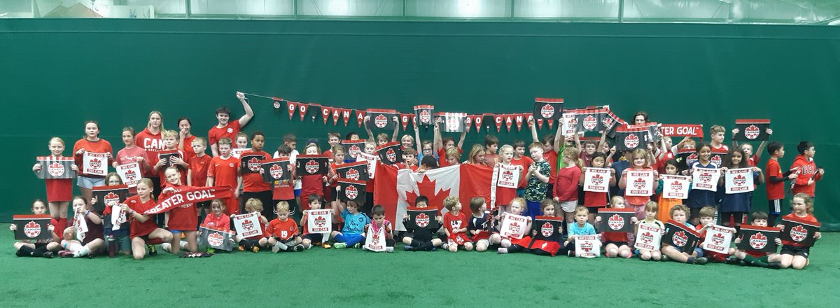 Players from the Indoor Soccer Program showing their support for the <a href="/CanadaSoccerEN/">Canada Soccer</a> men's team as they kickoff their World Cup. Canada vs Belgium - 3pm Nov. 23 <a href="/TSN_Sports/">TSN</a>  #WeCAN