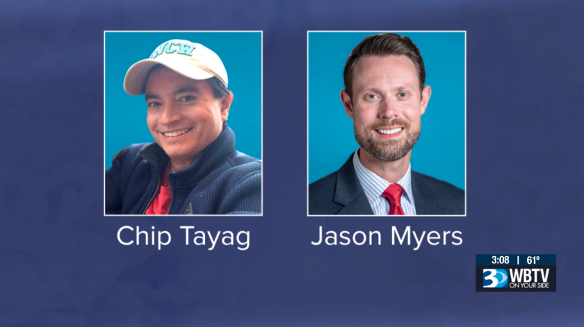 JMKTVShow's tweet photo. WBTV confirms meteorologist Jason Myers &amp; pilot Chip Tayag lost their lives during today's crash at I-77 in Charlotte, NC. 1 of the anchors says they just saw Chip this AM on the way to pick up Jason. Anchors in tears as they finally break the news. Condolences to @WBTV_News https://t.co/QEnHtSomWC