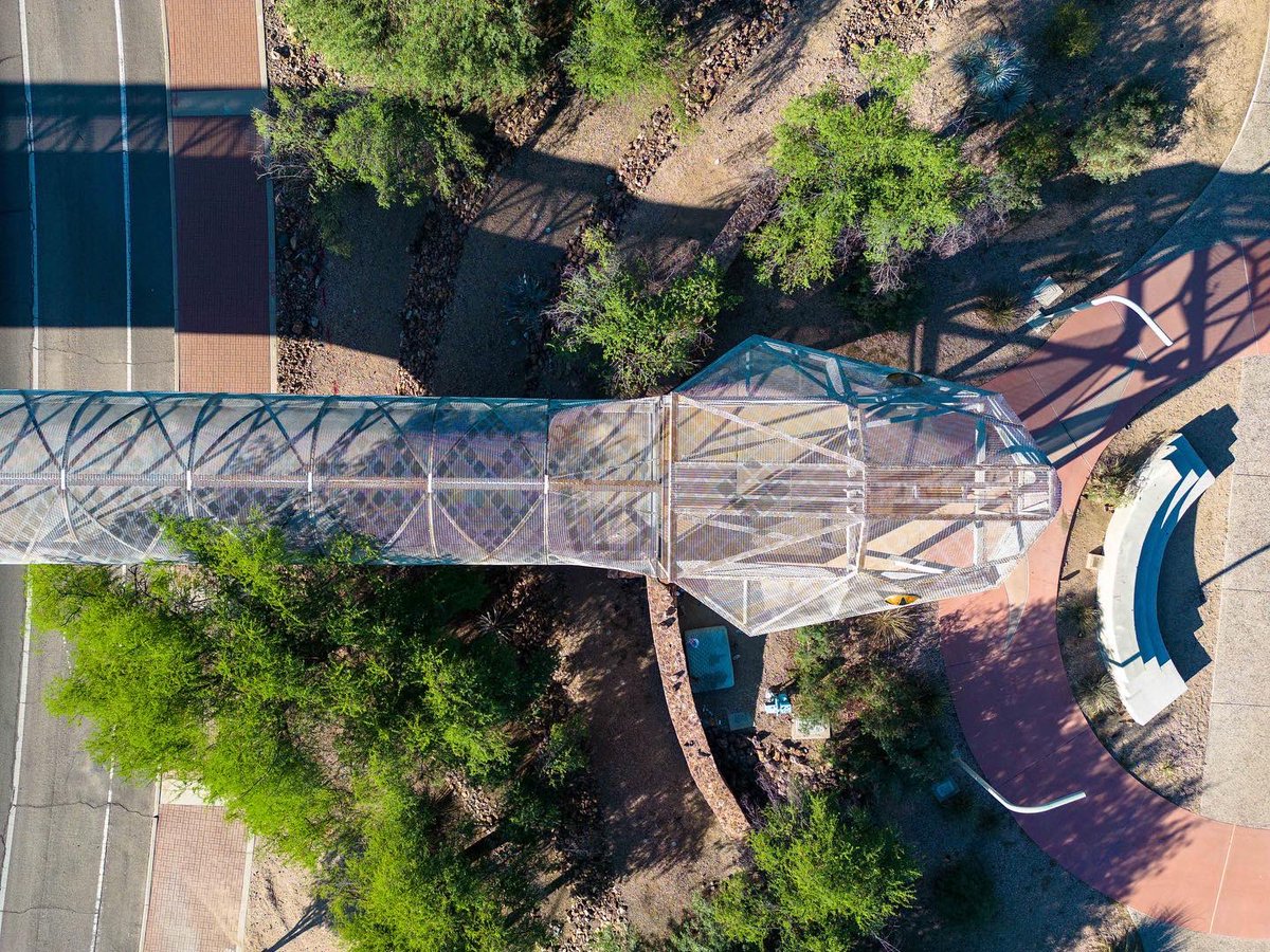 mikeonline's tweet photo. Here’sssss today’ssss #topdowntuesday photo of the snake bridge in #Tucson #dronephotography #dji https://t.co/iqDe2F20LI