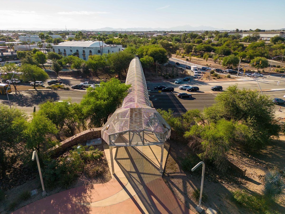 mikeonline's tweet photo. Here’sssss today’ssss #topdowntuesday photo of the snake bridge in #Tucson #dronephotography #dji https://t.co/iqDe2F20LI