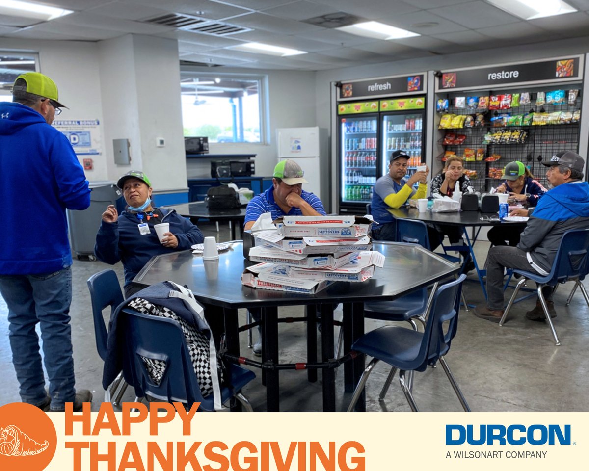 Durcon_Inc's tweet photo. Durcon teams celebrating Thanksgiving together with pizza - have safe travels this week and a Happy Thanksgiving! https://t.co/R31DECW9VE