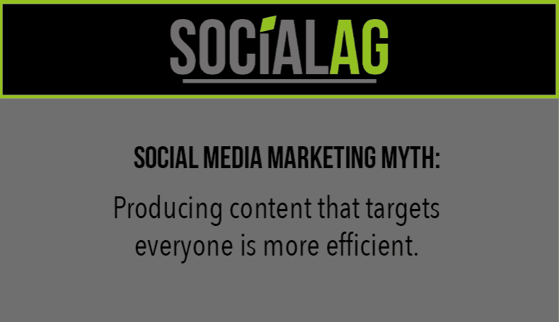 SocialAgUK's tweet photo. Social media myth: producing content that targets everyone is efficient. 

If you don’t know what motivates your customer, how do you know what content they will engage with?

You need to be able to stand out; therefore, it is important your content targets a specific audience. https://t.co/gu19QuT8OA
