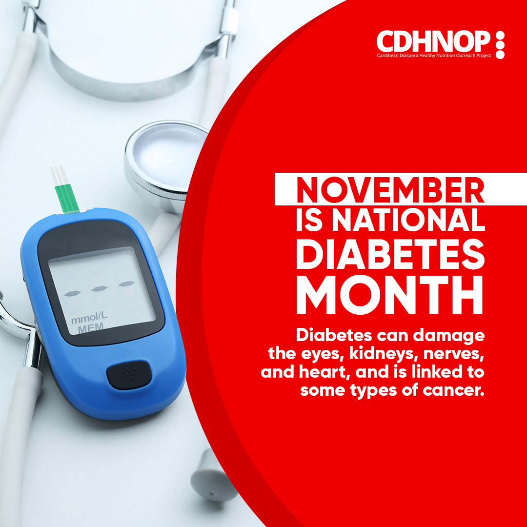 November is National Diabetes Month. Keep your Diabetes on Track by: ✅Take your prescribed medication ✅Reach and maintain a healthy weight ✅Add more physical activity to your routine ✅Control your A1C, blood pressure, and cholesterol ✅Kick the habit of smoking #nati