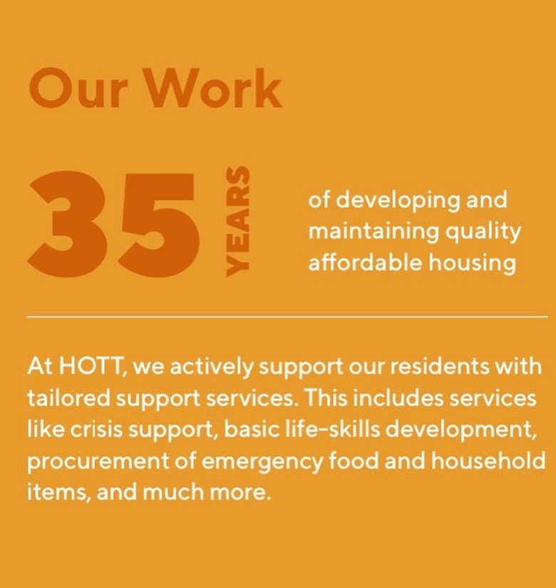 Today is National Housing Day. This day recognizes the urgent need to improve access to safe, quality, affordable housing for all Canadians. Our HOTT team has been doing this work for 35 years and are dedicated to reaching this vision for the future🏘