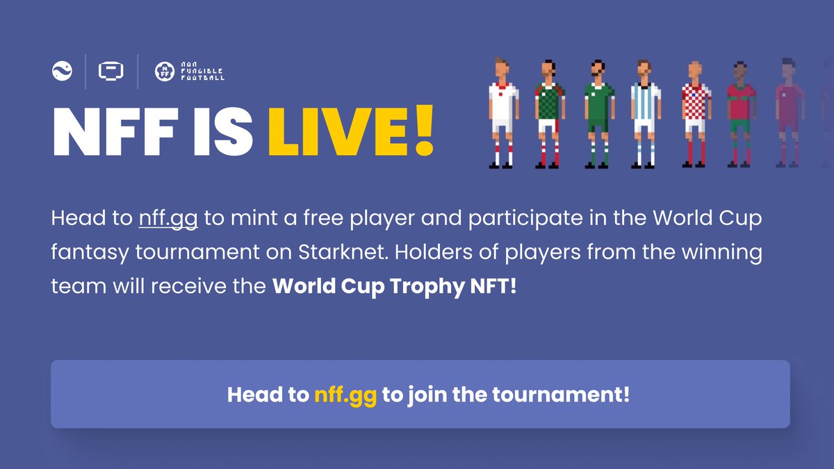 1/ Cartridge makes it easy to play <a href="/Starkware/">starkware</a> games and is now live on Mainnet! 🎮

To make Controller creation fun, we’re issuing them with a Starter Pack that contains two free NFTs! 

👾 ⚽️

Head to nff.gg to get started!