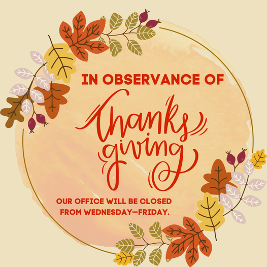In observance of #Thanksgiving, our office will be closed Wed-Fri. All messages will be returned on Mon, Nov. 21, including all messages related to the Haltom Thrift Shop. Have a happy holiday! We look forward to hearing about the things you're most thankful for. #LeukemiaTexas