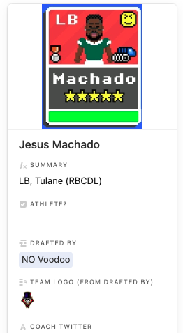 In round 3 of the Season 32 RFNA Draft, the New Orleans Voodoo select LB Jesus Machado, Tulane! 

<a href="/VoodooRetro/">Voodoo Retro ⚜</a>