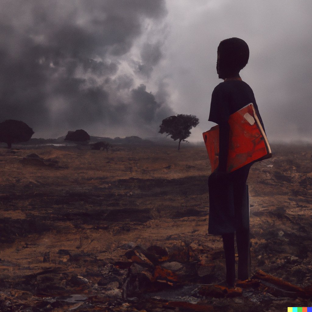 RusiruShashimal's tweet photo. A child with a book dreaming of a rich future from dark present 
#reimaginesl #WorldChildrensDay

DALL.E 2 AI Tool https://t.co/xVdhPm3j0J
