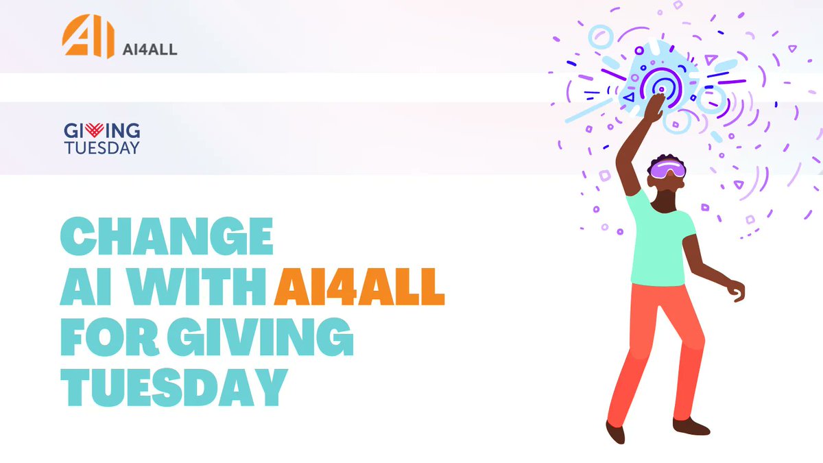 ai4allorg's tweet photo. Giving Tuesday is one week away. This year, AI4ALL is raising $50,000 to invest in the next generation of diverse AI talent. Consider giving here: https://t.co/w3829sCWQN #GivingTuesday https://t.co/7traxxdMcc