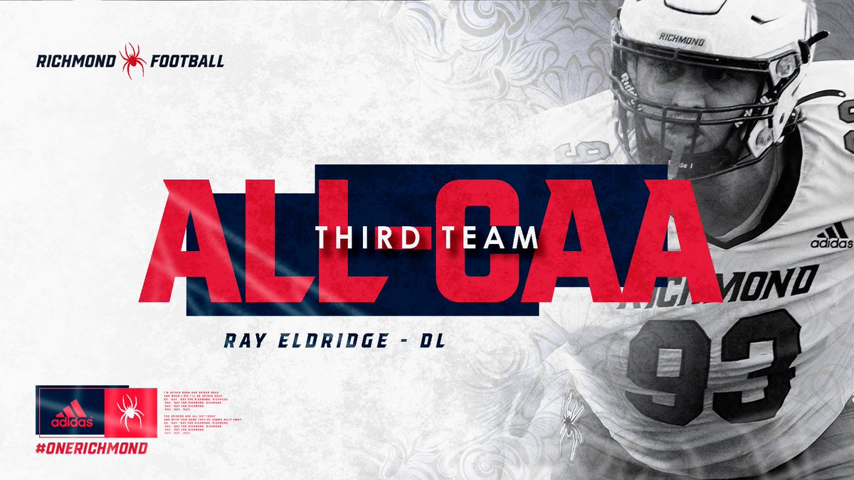 𝙏𝙃𝙄𝙍𝘿 𝙏𝙀𝘼𝙈 𝘼𝙡𝙡-𝘾𝘼𝘼🕷️🏈 Ray Eldridge – R-Sr. – Defensive Line – McDonald, Pa. #OneRichmond | @Ray_Eldridge33 | @CAAFootball