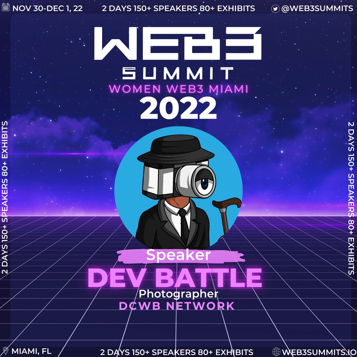 G24Devon's tweet image. 🎉TIME TO CONNECT IRL🎉
🫱🏾‍🫲🏼Come meet our founder
@DEVWITHA_ 

GET YOUR TICKETS NOW 
 @Web3summits

💰Being a #business &amp;amp; #artist

👀NFT opportunity for #photographers

🗣 Marketing your #NFTs

🛠NFT utility that benefit photographers

⬇️🎫Tickets and info🎫⬇️
@Web3summits