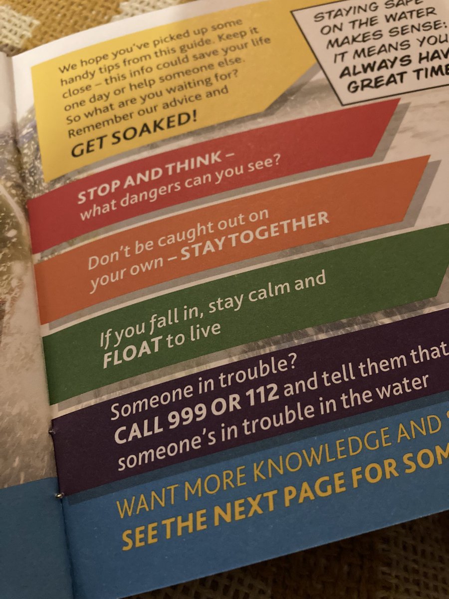 JSheppers's tweet photo. My daughter came home from school with this leaflet from @RNLI today. Fantastic bit of comms. Clear key messages (FLOAT TO LIVE!) effective use of case studies and engaging design. Great job! https://t.co/kxdwHTfJlM