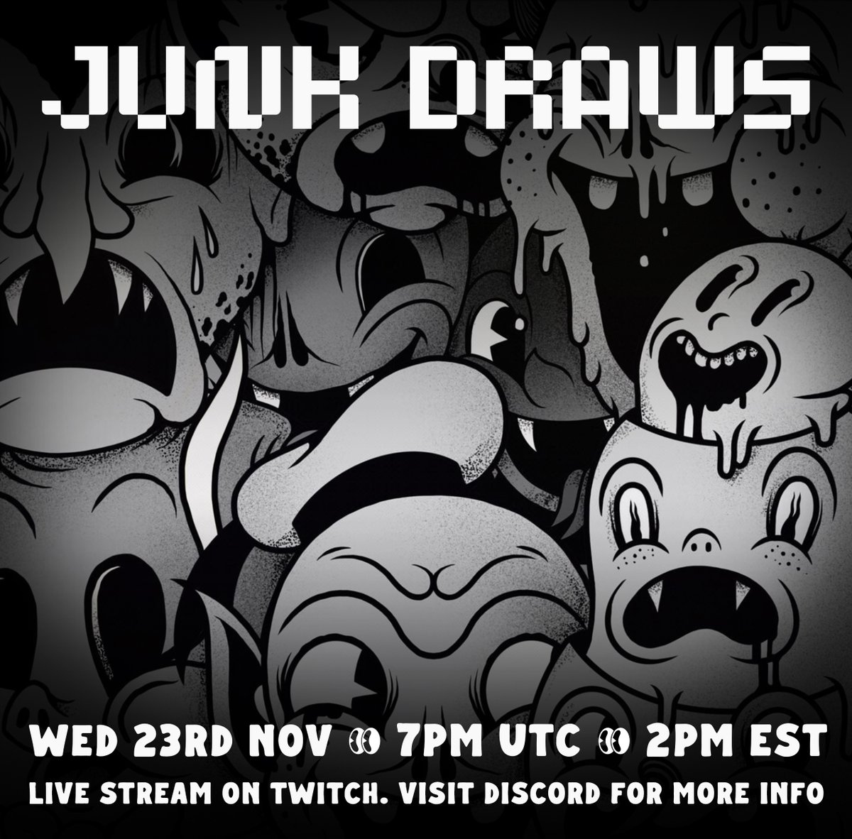 Junk draws tomorrow! Come &amp; join the live stream &amp; see what @junkyardlala cooks up for the next Kreepy Claim. 

Follow us to be notified when we kick off - twitch.tv/kreepyclub

#KREEPYCLUBFOREVER #KREEPYCLUB #JUNKDRAWS