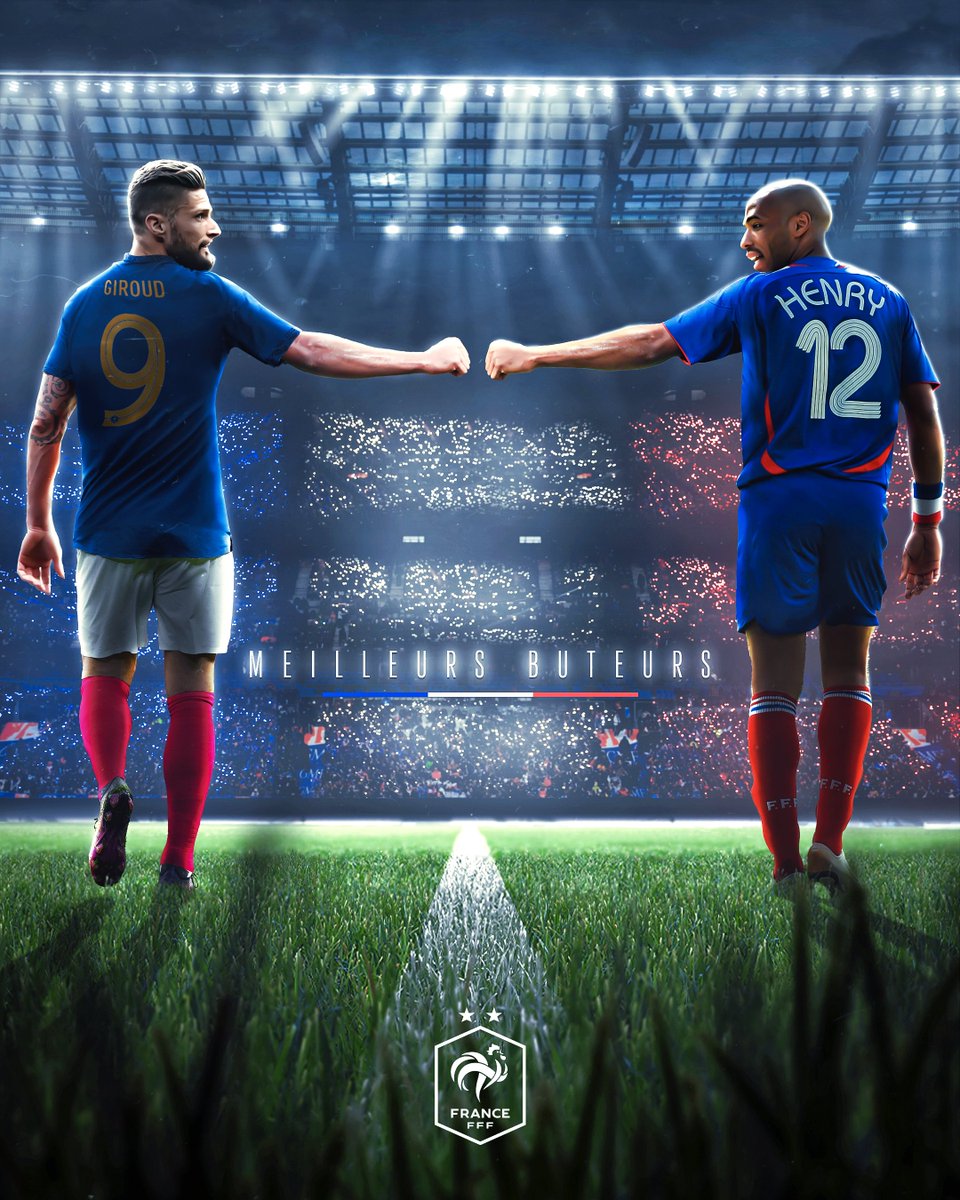 equipedefrance's tweet image. 71' Le doublé de Girouuuuuuuuuud !!! 🔥

Avec ce but, @_OlivierGiroud_ égale le record du nombre de buts en Bleu de Thierry Henry (51) 🤜🤛

🇫🇷4-1🇦🇺 | #FRAAUS | #FiersdetreBleus