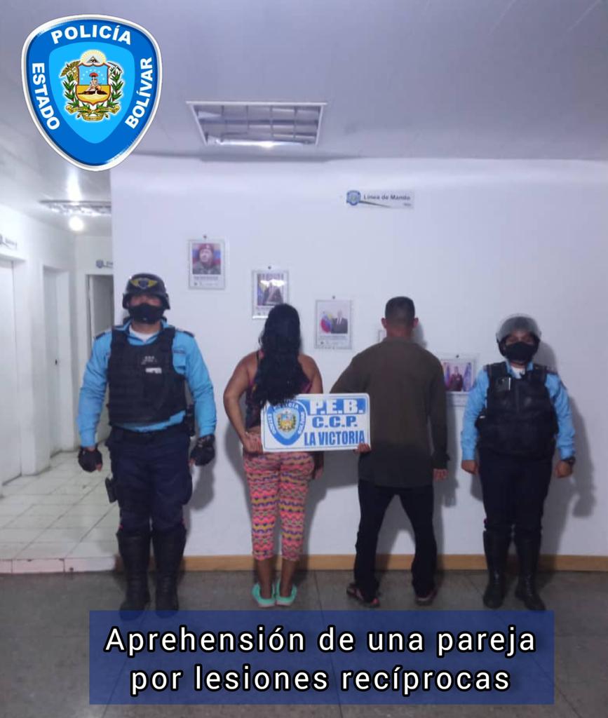 El pasado 21/11/22, funcionarios de la PEB del C.C.P La Victoria, procedieron a la aprehensión de pareja por lesiones Reciprocas.

-Fiscalia Décimo Primero del Ministerio Publicó Abg Aurelys López y Fiscalía Décima Sexta del Ministerio Público Abg Mariela Gonzalez
