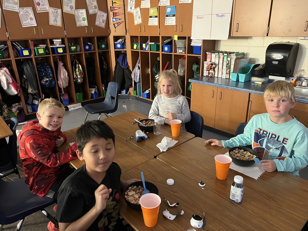 My amazing students filled their compliment jar and we had a cereal party today! #TrustyHuskies #CPSbest