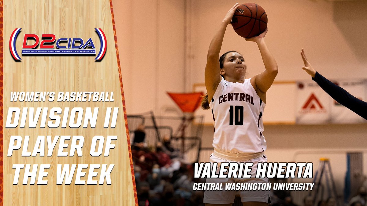 #GNACWBB | Congrats to Valerie Huerta of @CWUAthletics on being named the D2CIDA #D2WBB Player of the Week!
bit.ly/3grvjF8