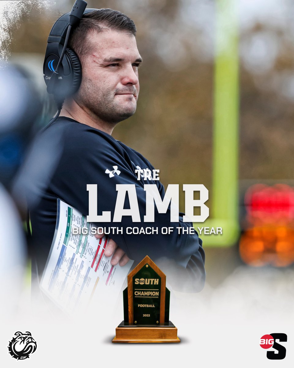 The 2022 <a href="/BigSouthSports/">Big South Conference</a> Football Coach of the Year is our very own Tre Lamb! #BornToRun #FiveTalentMentality