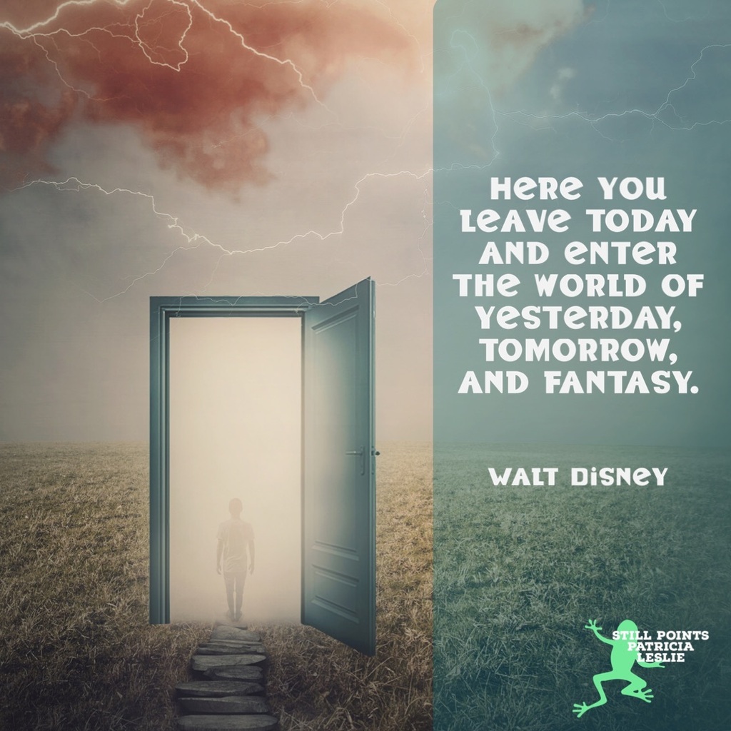 PatriciaLeslieA's tweet image. #QuoteDay 

Here you leave today and enter the world of yesterday, tomorrow, and fantasy.
Walt Disney

#StillPoints 

Image description: open door showing white light and shadowy figure of woman walking through. Lightning and red clouds in sky above instagr.am/p/ClRsZW3IfLA/