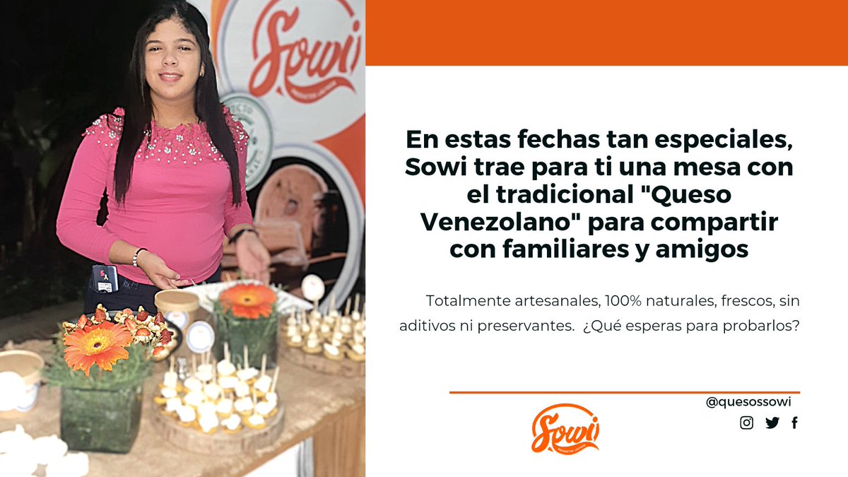 quesossowi's tweet photo. En Sowi amamos el "Queso Venezolano" así que traemos para estas fechas tan especiales el tradicional queso para compartir en reuniones familiares, corporativas o simplemente entre amigos🧀❤🇻🇪 #quesossowi #quesosconpropósito #quesosfrescos #emprendimiento🇻🇪 #quesosartesanales https://t.co/kZWYItAXpL