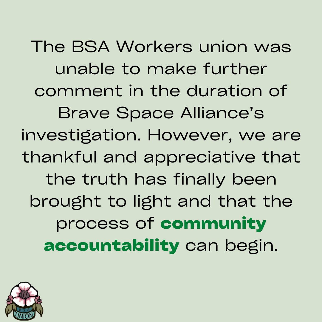 Brave Space Alliance Workers’ Union tweet media