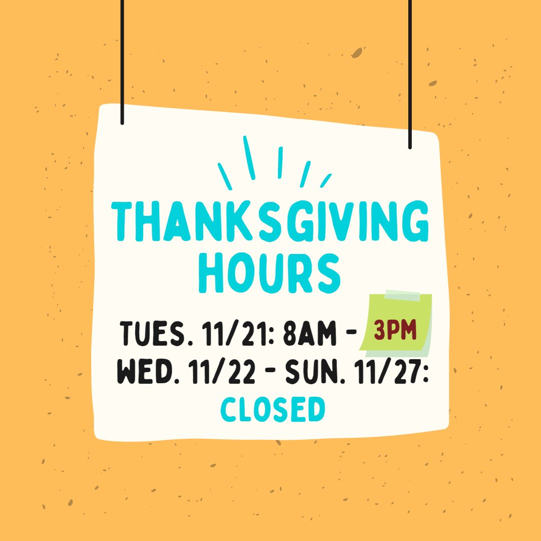 Waggoner Library closes at 3pm today and will reopen on Monday, November 28. Have a happy Thanksgiving!
