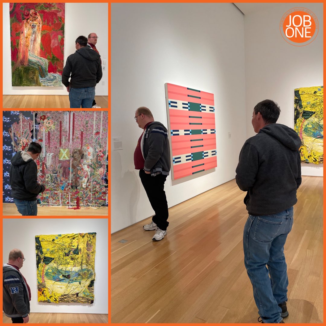 JobOneKC's tweet photo. When the weather outside is frightful, visiting an art museum is so delightful! Community-Based Day Services participants, Steven and Kenny, explored their artistic side when they visited the @NermanMuseum!
#JobOneKC #ConnectEngageBelong #CommunityBasedDayServices https://t.co/U67D4nDyAh