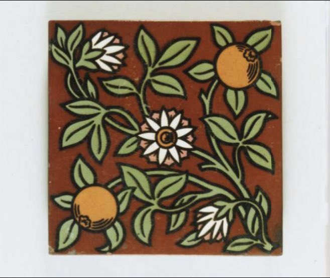NCS1972's tweet photo. #Museum30 The theme for day 22 is ‘Orange’ so we just had to share this Aesthetic Minton &amp; Co. tile of c.1876 in the collection @britishmuseum https://t.co/KcKe50sOsq https://t.co/Dl6wZXw9xS