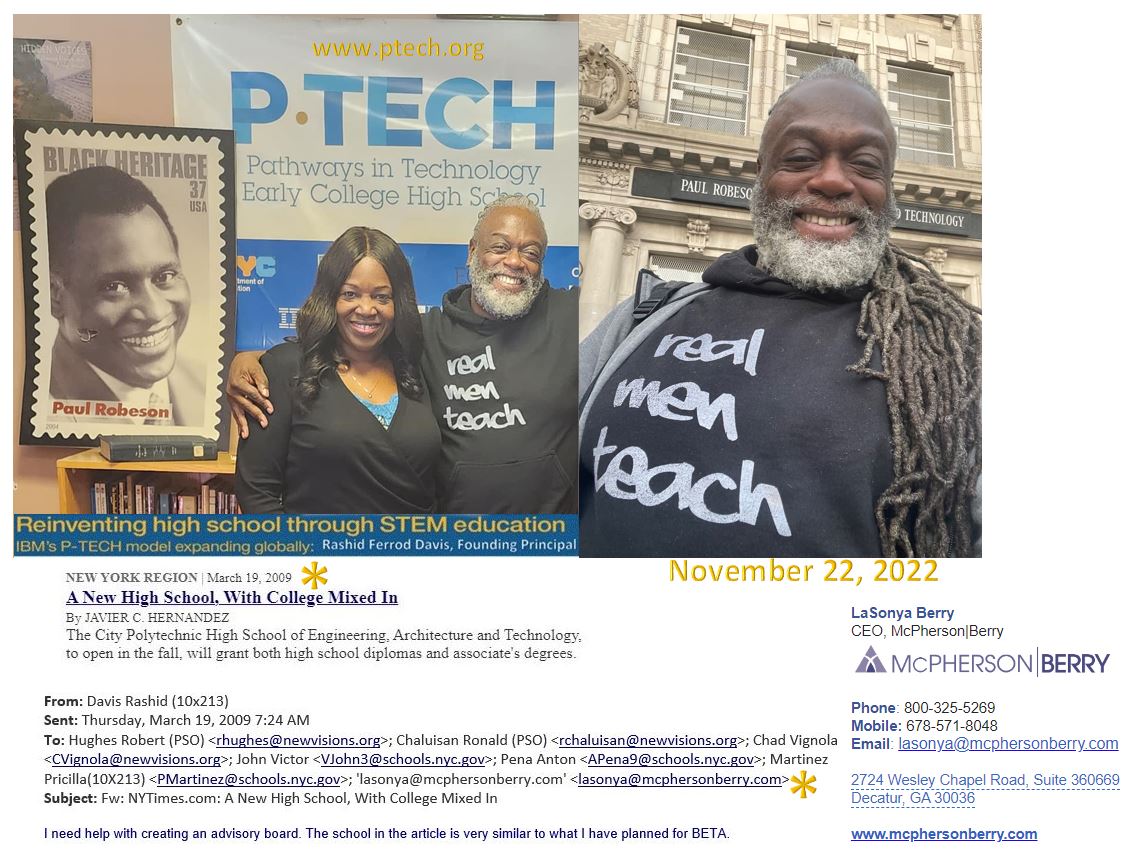 #GivingTuesday2022 <a href="/mcphersonberry/">McPherson Berry</a> <a href="/HRBizExec/">LaSonya Berry</a> #LeadershipMatters #humanresources #stem #Career #weareptech #skillsbuild #skills2030 Don't Be Afraid To Dream Out Loud #innovation 2 Jasper County HS Class of 1988 Graduates-Ridgeland, SC