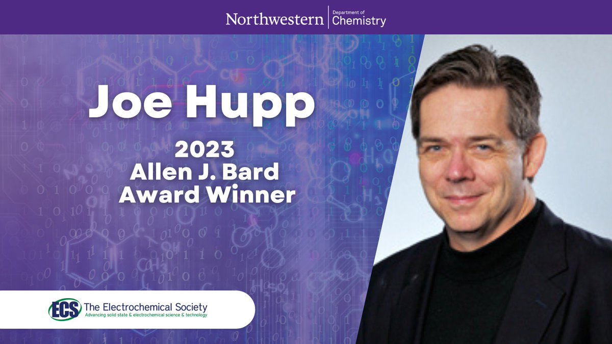 Congratulations Joe Hupp on the 2023 Allen J. Bard Award in Electrochemical Science! This honor is given by @ECSorg for distinguished contributions to electrochemical science. #electrochemical #NUChem