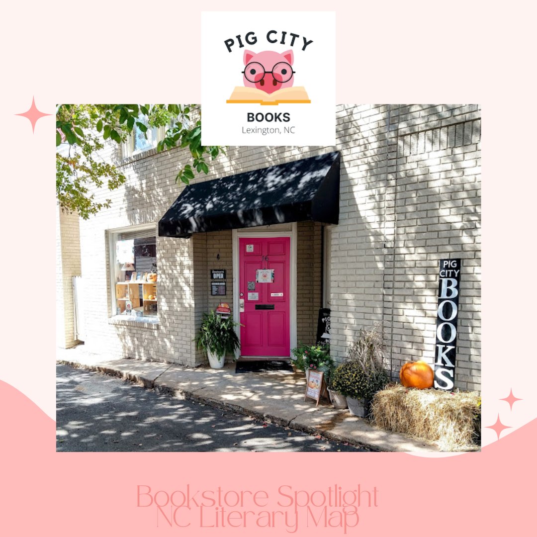NCLiteraryMap's tweet image. Today we&apos;re spotlighting Pig City Books in Lexington, NC! Holiday shopping is right around the corner and there&apos;s no better way to support local indie bookstores! (&amp;amp; c&apos;mon - that logo is adorable) 🐷
📷: Pig City Books

Find more here: libapps4.uncg.edu/nclitmap/books…