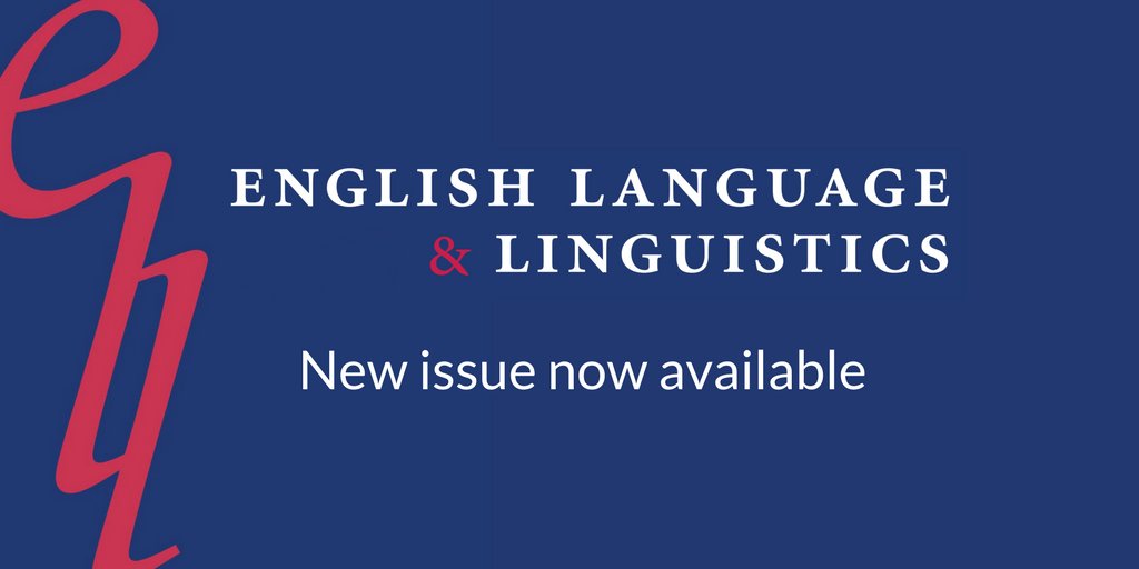New issue of English Language &amp; #Linguistics now available ow.ly/N2Ic30gzYtE