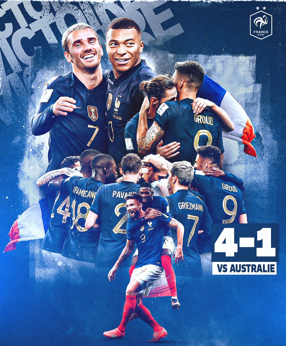 𝙋𝙧𝙚𝙢𝙞𝙚̀𝙧𝙚 𝙧𝙚́𝙪𝙨𝙨𝙞𝙚 ! 👌
Les Bleus lancent de la plus belle des manières leur Coupe du Monde 🔥

🇫🇷4-1🇦🇺 | #FRAAUS | #FiersdetreBleus
