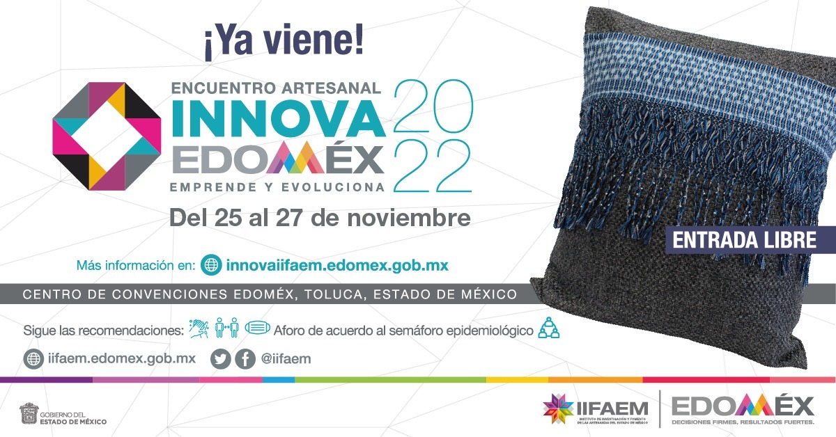 CODHEM's tweet photo. 🔵 #YaFaltaPoco | Se acerca el Encuentro Artesanal #InnovaEdomex2022. Emprende y evoluciona. Contará con el pabellón de exhibiciones más grande de la entidad.
📍 Centro de Convenciones del Estado de México, Toluca.
📍Entrada libre
📅 Del 25 al 27 de noviembre
¡Los esperamos! https://t.co/Su4TaPK0ei
