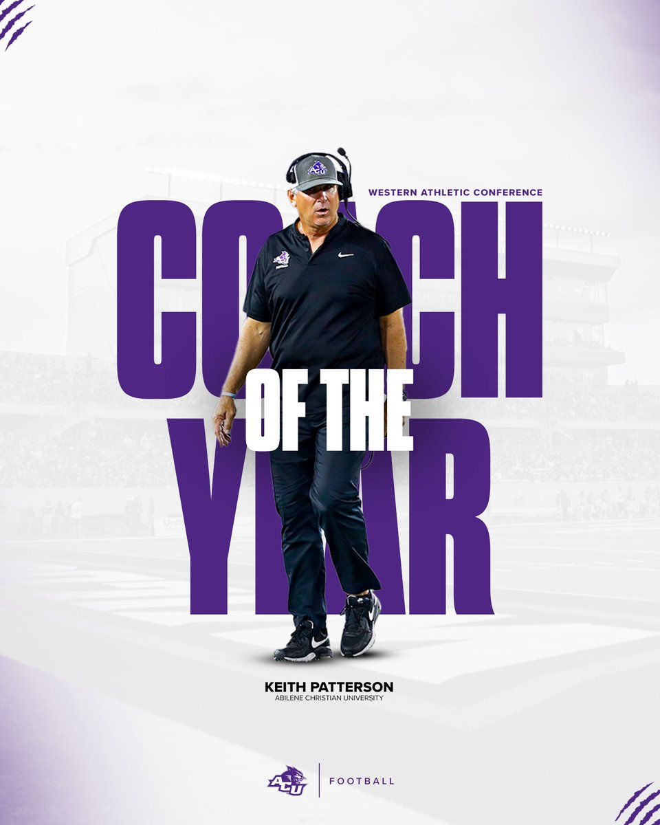 Our fearless leader!

Congrats <a href="/coachp_ACU/">Keith Patterson</a> on this honor!

#GoWildcats | #CharacterDisciplineToughness