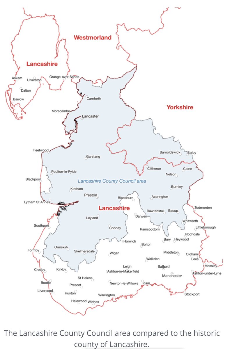 @VisitLancashire #LancashireDay 🌹 is a day to celebrate the real, historic county of Lancashire, from the Mersey to the Duddon - NOT the area covered by 'Lancashire County Council' which is something completely different.

@FORLancashire
