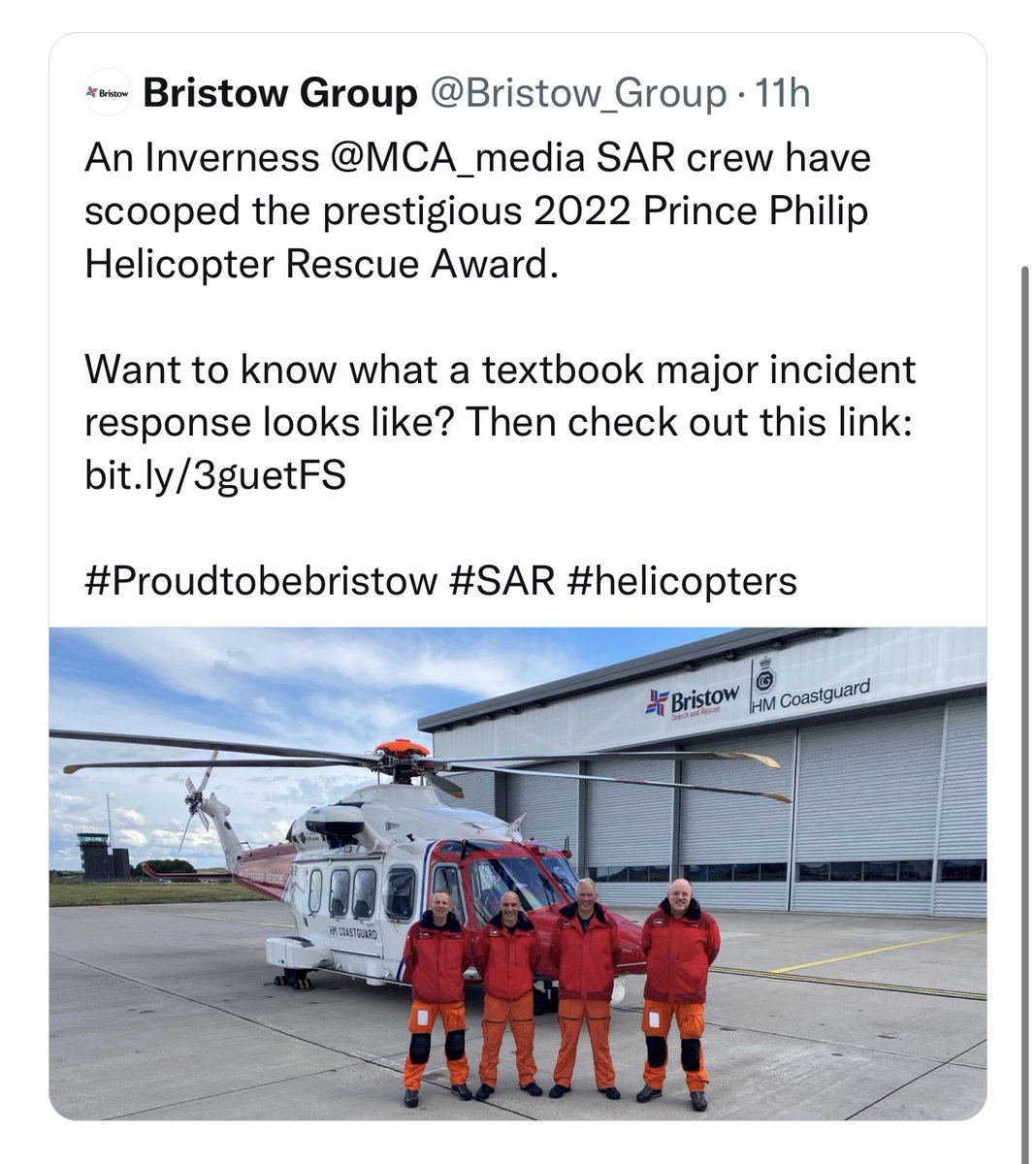 Chillangs's tweet photo. Outstanding airmanship, leadership and clinical care. Very well done to my friends from @MCA_media #SAR #Rescue151 #Inverness https://t.co/E4bu6hqSMW