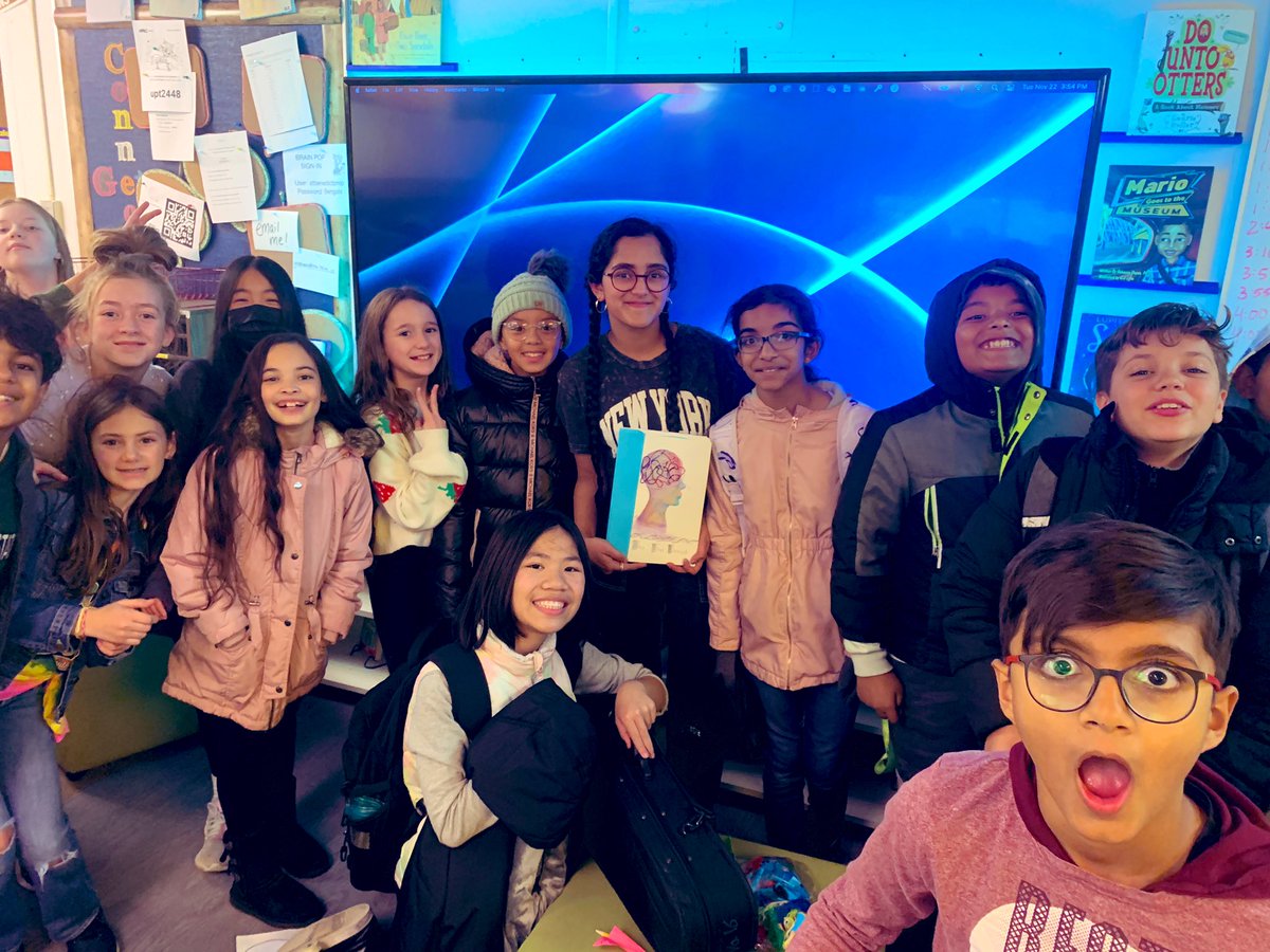 GMcKinney2's tweet image. There’s nothing as special as having a former student come back to visit you. But today was especially amazing. Sanvi returned from high school to read our class a book that she wrote and illustrated about the topic of mental health. An amazing world-changer! #futurist5 forever💜