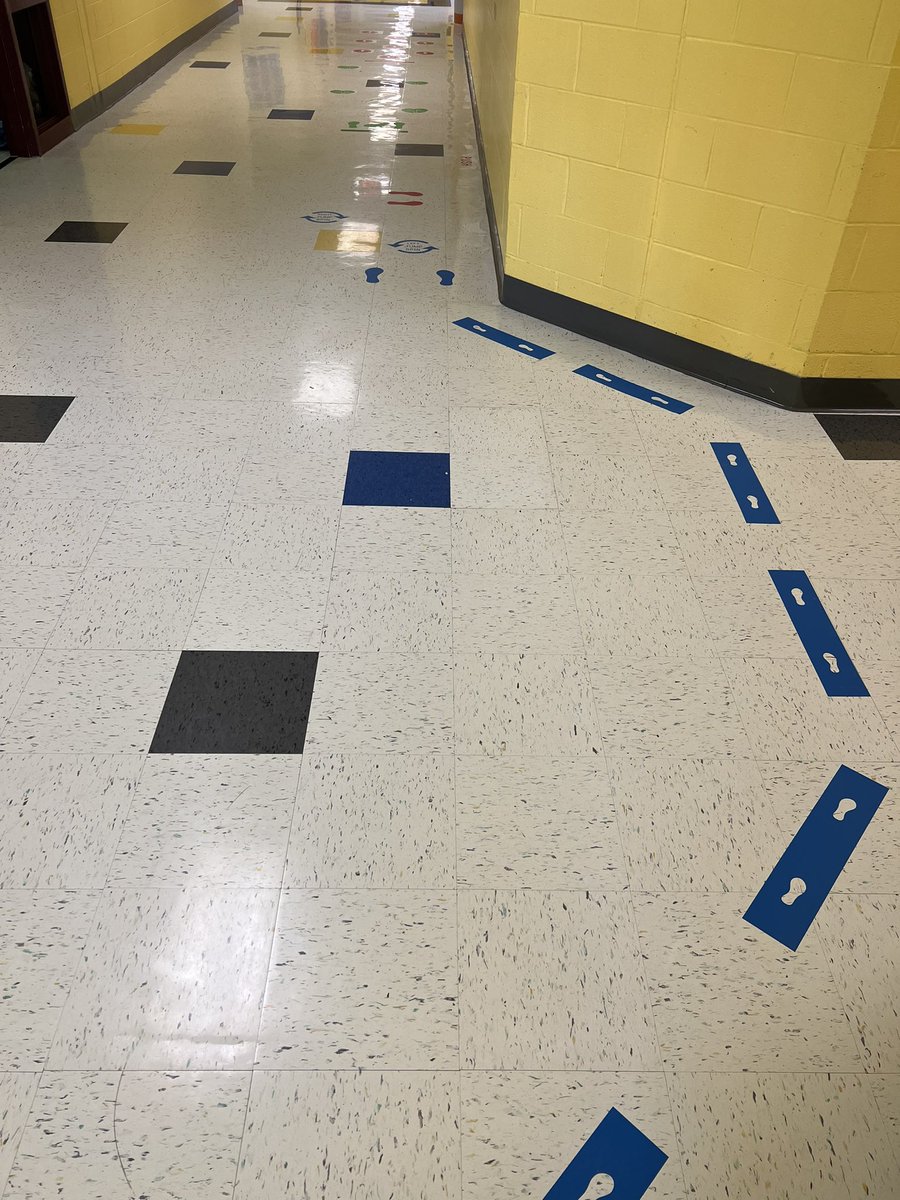 CSaxtan's tweet photo. Today we put down the sensory path!!! Just a few final touches when we return from break &amp; it’ll be complete! So grateful for @ccesdukes! TY to @cortazar_lisa @baileybmoran &amp; @lawson_teaches (David) for helping get it done 💪🏻👏🏻🫶🏻 #teamwork #wearecucps #ccesdukes #dukepride https://t.co/f9MEI7Avtw