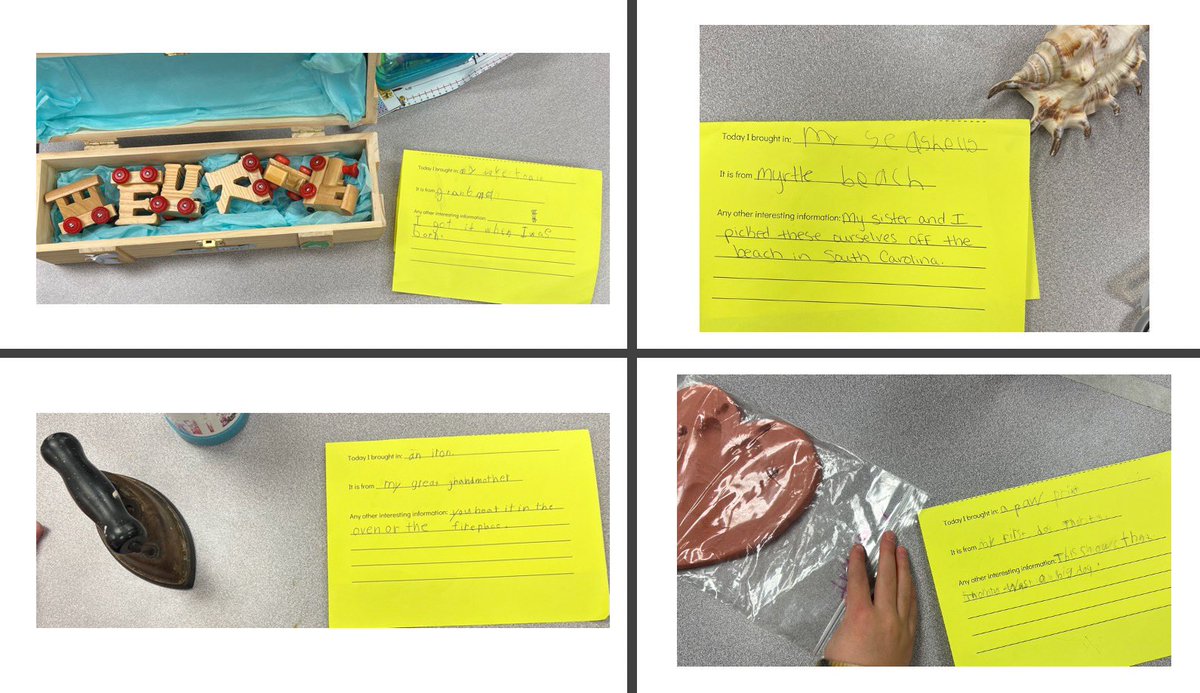 Miss__Lebo's tweet photo. We wrapped up our History Unit with an Artifact Museum! Students got so creative selecting artifacts to share 😊They shared their artifacts with students from K through 5th grade &amp; staff members! https://t.co/51RyqwoRgS